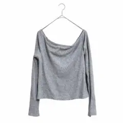 36×8,H&M オフショル トップス グレー クロップド リブ L