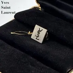 美品✨Yves Saint Laurent YSLロゴ刻印 ネクタイピン 金×銀