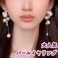 1揺れるイヤリング 小枝 高見え 上品 シルバー 韓国 結婚式 お洒落 パール
