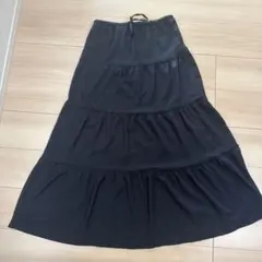 ティアード ロングスカート ブラック