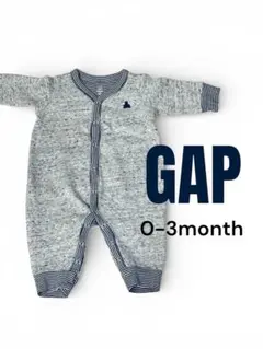 【美品】GAP 0-3ヶ月 長袖ロンパース グレー
