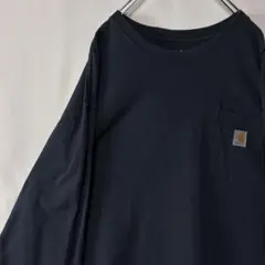 カーハート　ワンポイントロゴ　ロングTシャツ　2XLサイズ　ブラック　ロンT