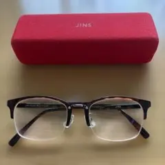 JINS ブラウン系 メガネ(度あり) ケース付き