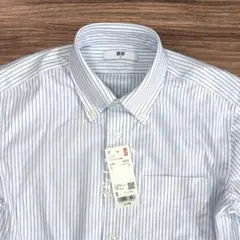 新品未使用☆ユニクロ ノンアイロン ジャージー ストライプシャツ 長袖 S
