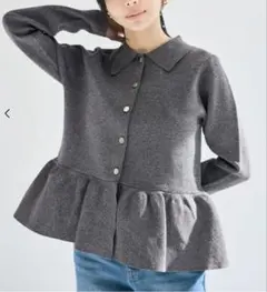 【coca】金ボタンフレアニットトップス.L.美品.