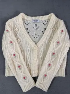 Vaniller ♡アイボリー ケーブルニットカーディガン