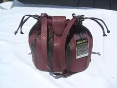 新品＊パイソン＆牛革の巾着デザイン＊ショルダー＆ハンドバック