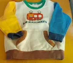 ホットビスケッツ電車デザイン トレーナー 100cm