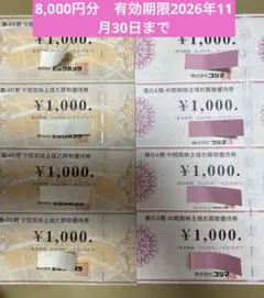 ビックカメラ、コジマ優待券8,000円分