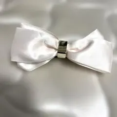 リボン バレッタ ピンク