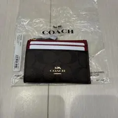 COACH パスケース ブラウン/レッド　新品未使用