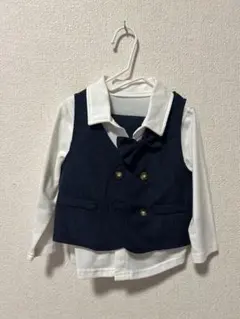 セレモニースーツ ネイビーとホワイト 95cm未満