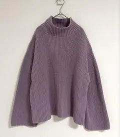 studio CLIP ハイネック　畦編みニット セーター ラベンダー系　F