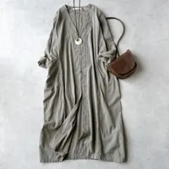 エヴァム エヴァ　evam eva コットン100% ドロップポケットローブ