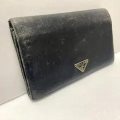 PRADA プラダ ブラック レザー 二つ折り財布 サフィアーノ ウォレット