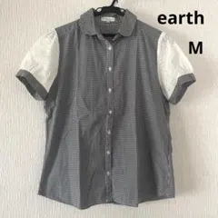 earth music＆ecology ブラウス　シャツ　ギンガムチェック　Mのサムネイル