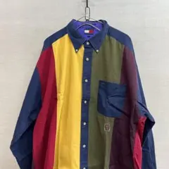90s トミーヒルフィガー　クレイジーパターンシャツ　マルチカラー　古着