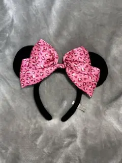 ディズニーリゾート　ミニー　ヒョウ柄　カチューシャ　ピンク　レオパード