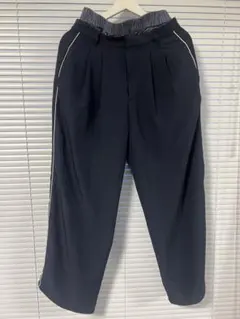 ネイビー サイドライン ゴムウエスト スラックス