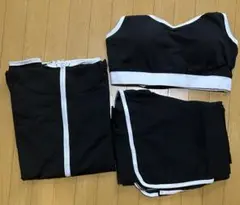 【新品】スポーツウェア セットアップ 黒と白3点セット 水陸両用 トレーニング