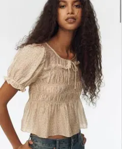 H&M シャーリングブラウス　Lのサムネイル