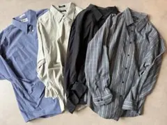 【vintage 】ストライプシャツ チェックシャツ4枚セット 長袖