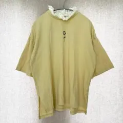 美品✦AFRICATARO.オーバーサイズレースTシャツ F イエロー ゆったりのサムネイル