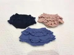 ベビー キッズ服 ボトムスセット かぼちゃフリルパンツ　保育園着まとめ売り 3枚