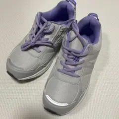 スニーカーレディース　グレー/パープル　24.5cm4E