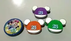 東京ディズニーランド　25周年記念　バッジ&ミニクリップ