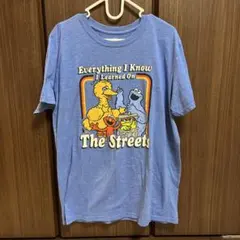 古着 セサミストリート 公式 Tシャツ L 青