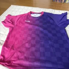 VICTAS チェック柄 半袖Tシャツ ピンク紫