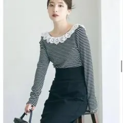 BASEMENT online レースバックシャンカットソー　ボーダー
