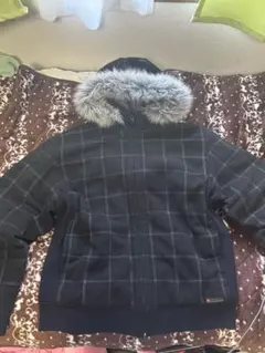 チェック柄 ファー ジャケット Lサイズ