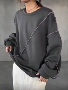 ダークグレー オーバーサイズ スウェット