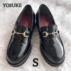YOSUKE 厚底ローファー ビットローファー ブラック 黒 エナメル 極美品