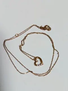 ヨンドシー　ピンクゴールド　K10 ハート　ネックレス