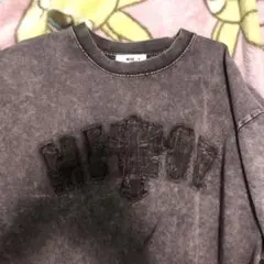 WEGO ダークグレー 刺繍 Tシャツ