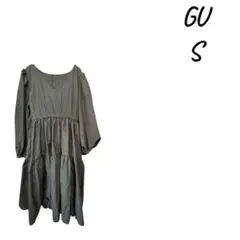 GU オリーブグリーン Vネック ワンピース S