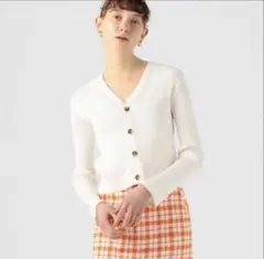 トゥモローランド/MACPHEE コットンリブVネックショートカーディガン