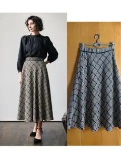 千鳥格子 ロングスカート