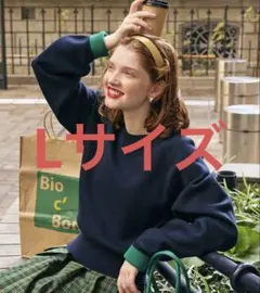 BONLECILL 長袖ニット ネイビー Lサイズ