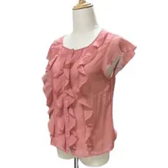 『美品』アナイ ブラウス シアー フレンチ袖 フリル Ｍ　シースルー 透け感