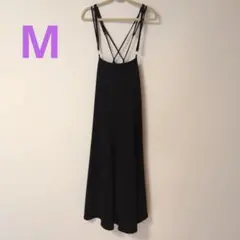 ブラック クロスストラップ サロペット