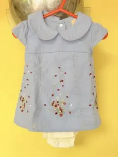 美品✨petitmain プティマイン ベビー　チュニックロンパース70cm