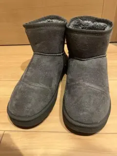 グレー スエード ムートンブーツ