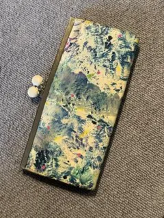 I Eye's アイアイズ 口金長財布blur ll グリーン ブルー チェック