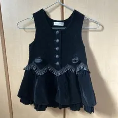 黒いベルベットノースリーブワンピース100サイズ