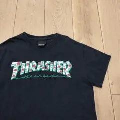 US古着Tシャツ スラッシャー THRASHER バラ 薔薇 ブラック 黒 S