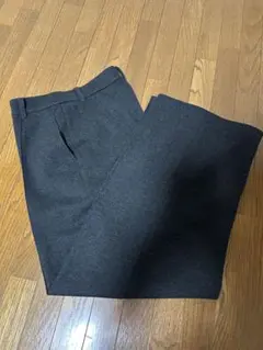 UNIQLO ブラッシュドジャージーワイドパンツ　ダークグレー　L
